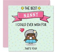 Carte d'anniversaire pour grand-mère - The Best I Could Ever Wish For - Carte d'anniversaire pour grand-mère de la part de petit-fils et petite-fille, 145 mm mignonnes cartes de vœux d'anniversaire