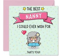 Carte d'anniversaire pour grand-mère - The Best I Could Ever Wish For - Carte d'anniversaire pour grand-mère de la part de petit-fils et petite-fille, 145 mm mignonnes cartes de vœux d'anniversaire