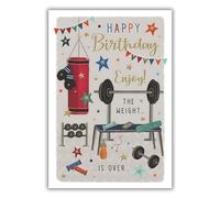 Carte d'anniversaire pour homme - Carte générale pour homme - Design sportif - Finitions spéciales et feuille illustrée - Fabriquée au Royaume-Uni - Respectueux de l'environnement