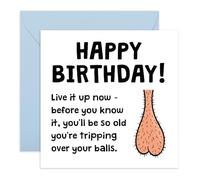 Carte d'anniversaire pour homme - « So Old You're Tripping » - Carte hilarante pour lui, petit ami, mari, conjoint, frère, ami, fils, collègue, gars - Rires sur le vieillissement - Livré avec des