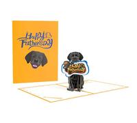 Carte d'anniversaire pour la fête des pères avec labrador noir faite à la main et personnalisée