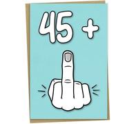 Carte d'anniversaire pour le 46e anniversaire, 45 + 1, carte d'anniversaire amusante pour femmes ou hommes de 46 ans, 13 x 17 cm