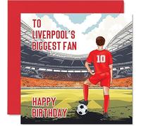 Carte d'anniversaire pour les fans de Liverpool - Carte d'anniversaire amusante pour fils, papa, frère, oncle, collègue, ami, cousin, 145 mm x 145 mm