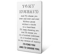 Carte d'anniversaire pour lui, mari, mari - Carte portefeuille gravée « I Love You » - Cadeaux d'amour pour mari - Relation longue distance - Cadeau d'anniversaire pour mari - BEC4