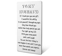 Carte d'anniversaire pour lui, mari, mari, mari - Carte de portefeuille gravée « I Love You » - Notes d'amour pour mari - Relation longue distance - Cadeau d'anniversaire pour mari - BEC10