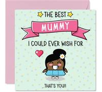 Carte d'anniversaire pour maman - The Best I Could Ever Wish For - Carte d'anniversaire pour maman de la part de son fils et fille, 145 mm mignonnes cartes de vœux d'anniversaire