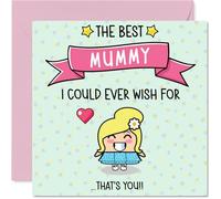 Carte d'anniversaire pour maman - The Best I Could Ever Wish For - Carte d'anniversaire pour maman de la part de son fils et fille, 145 mm mignonnes cartes de vœux d'anniversaire
