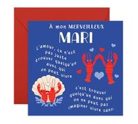 Carte d'anniversaire pour mari - De la part de sa femme - « À mon merveilleux homard » - Carte romantique et drôle pour anniversaire ou Saint-Valentin - Livrée avec autocollants