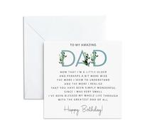 Carte d'anniversaire pour papa de la part de sa fille ou de son fils, carte d'anniversaire touchant un père, fabuleuse carte 13 × 13 cm, intérieur vierge pour votre message