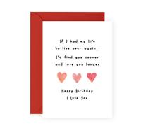 Carte d'anniversaire pour petit ami - Carte d'anniversaire pour mari - « Love You Longer » - pour lui ou elle - Cartes d'anniversaire douces pour femme, petite amie, partenaire - par Central 23