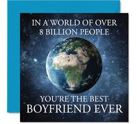 Carte d'anniversaire pour petit ami - In a World of Over 8 Billion - Carte d'anniversaire pour petit ami de la part d'une petite amie, partenaire, cartes de vœux d'anniversaire de 145 mm