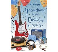 Carte d'anniversaire pour petit-fils - 22,9 x 15,2 cm - Regal Publishing, C80444, jaune|marron|bleu