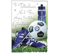 Carte d'anniversaire pour petit-fils - Motif Tottenham Football - Fan n° 1 de Tottenham - Finitions spéciales et feuille illustrée - Fabriquée au Royaume-Uni