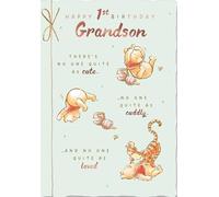 Carte d'anniversaire pour petit-fils, thème Winnie l'ourson, design mignon et câlin