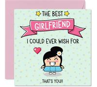 Carte d'anniversaire pour petite amie - The Best I Could Ever Wish For - Carte d'anniversaire pour petite amie de la part d'un petit ami, partenaire, cartes de vœux d'anniversaire mignonnes de 145 mm