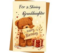 Carte d'anniversaire pour petite-fille, vœux étoilés, bénédictions sincères, souvenir significatif de la part des grands-parents