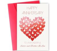Carte d'anniversaire pour sœur et beau-frère | Design aquarelle sincère personnalisable pour couples frères et sœurs 300 g/m² papier cartonné de qualité supérieure avec enveloppe (belle-sœur et
