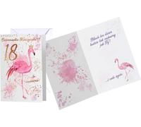 Carte d'anniversaire pour une fille - 18ème anniversaire - Flamingo