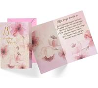 Carte d'anniversaire pour une fille - 18ème anniversaire - Fleurs