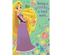 Carte d'anniversaire Raiponce Raiponce avec inscription « Being a Princess is Hard Work. But You Do It So Well ! Hope You Have the Best Birthday Ever »