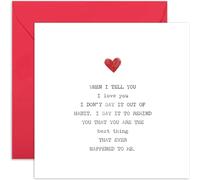 Carte d'anniversaire romantique pour partenaire, cadeau « Best Thing Ever », design graphique sincère, pour lui ou elle, Saint-Valentin, anniversaire, intérieur vierge avec enveloppe