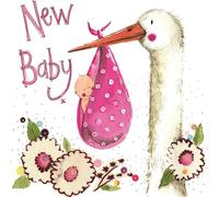 Carte d'anniversaire S291 fille cigogne