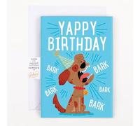Carte d'anniversaire sans fin avec motif chien aboyant avec paillettes - Double farce - Rire garanti !