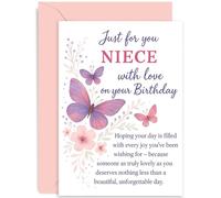 Carte d'anniversaire sincère pour nièce, juste pour vous, design élégant, pour famille, intérieur vierge avec enveloppe