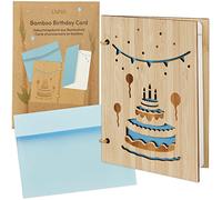 Carte d'anniversaire spéciale en bois : carte d'anniversaire en bambou avec papier d'insertion et enveloppe - Carte d'anniversaire en bois pour femme, homme - Carte d'anniversaire LIVAIA