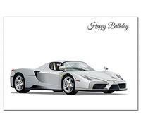 Carte d'anniversaire spéciale pour homme - Voiture de sport italienne Enzo 2003 - Carte de vœux pour homme - Joyeux anniversaire pour homme - Meilleurs vœux d'anniversaire pour tous les âges - Art
