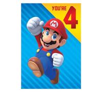 carte d'anniversaire super mario, 4 ans