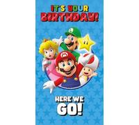 Carte d'anniversaire Super Mario, carte de personnage de jeu nostalgique, Luigi, Princesse Peach, Toad, It's Your Birthday Celebration Card