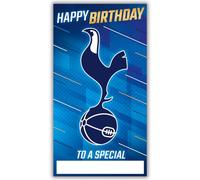 Carte d'anniversaire Tottenham Football Club Livré avec des autocollants pour personnaliser avec votre légende pour maman, papa, petit-fils, petit ami, carte d'anniversaire ouverte, bleu