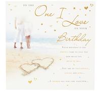 Carte d'anniversaire traditionnelle « One I Love » - Carré de 223 mm - Piccadilly Greetings, gris