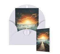 Carte d'anniversaire vierge 10 x 15 cm avec enveloppes divisées sur le chemin de la mer, cartes de vœux pour toutes les occasions, cartes « Thinking of You » pour mariage, invitation d'affaires