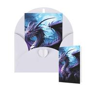 Carte d'anniversaire vierge 10 x 15 cm avec enveloppes, motif dragon, violet, lune, cartes de vœux pour toutes les occasions, cartes « Thinking of You » pour mariage, invitation d'affaires