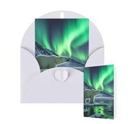 Carte d'anniversaire vierge 10 x 15 cm avec enveloppes, ours polaires, aurores boréales, cartes de vœux pour toutes les occasions, cartes « Thinking of You » pour mariage, invitation d'affaires