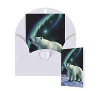 Carte d'anniversaire vierge 10 x 15 cm avec enveloppes, ours polaires, aurores boréales, cartes de vœux pour toutes les occasions, cartes « Thinking of You » pour mariage, invitation d'affaires