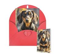 Carte d'anniversaire vierge de 10 x 15 cm avec enveloppes, une jolie carte de vœux teckel pour toutes les occasions, cartes « Thinking of You » pour invitation de mariage d'affaires