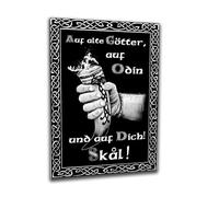 Carte d'anniversaire viking avec inscription Viking sur les vieux dieux Skol et corne à boire Met Carte de vœux A6 Carte de vœux celtique