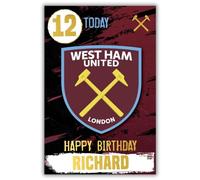 Carte d'anniversaire West Ham Football Club avec autocollants pour personnaliser votre âge et prénom Bordeaux