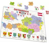 Carte D'Autriche - Cadre/Planche Puzzle En Bois 29cm x 37cm (LRS K41-DE)