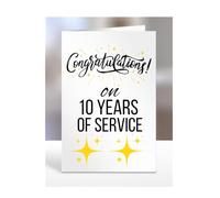 Carte de 10 ans de service pour employé, collègue, patron, manager, superviseur, cadeau, anniversaire de travail, cadeaux pour homme, femme, lui, elle, félicitations sur 10 ans, A5-77_11