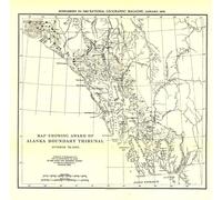 Carte de 1904 montrant la sentence du Tribunal des frontières de l'Alaska de 1896