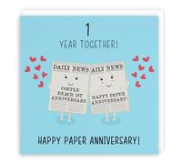 Carte de 1er anniversaire de mariage - noces de papier