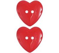 Carte de 2 boutons cœurs - 22 x 22 mm - Rico Design(...) - Rouge Rouge G