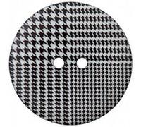 Carte de 2 boutons noir et blanc 2 trous motif pied de poule 23mm - Prym(...) - Blanc G