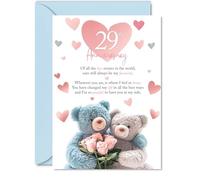 Carte de 29e anniversaire pour homme et femme - Ours en peluche roses - Carte de vœux pour partenaire, petite amie, épouse, mari, 12,7 x 17,8 cm, cartes de vœux pour anniversaires de mariage