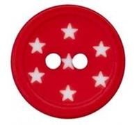 Carte de 3 boutons étoiles polyester 2 trous 12mm - Prym(...) - Rouge Rouge G