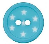 Carte de 3 boutons étoiles polyester 2 trous 12mm - Prym(...) - Turquoise Bleu Turquoise Bleu G